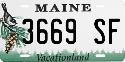 ME license plate 3669SF