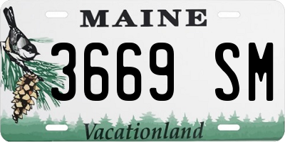 ME license plate 3669SM