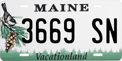 ME license plate 3669SN
