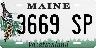 ME license plate 3669SP