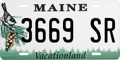 ME license plate 3669SR