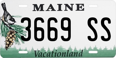 ME license plate 3669SS