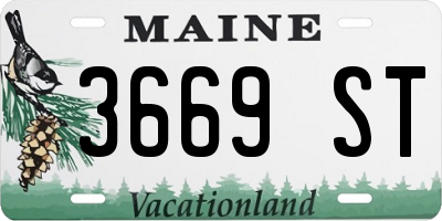 ME license plate 3669ST