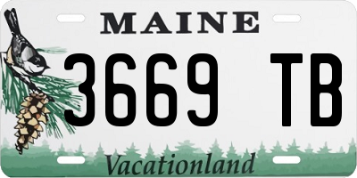 ME license plate 3669TB