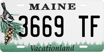 ME license plate 3669TF