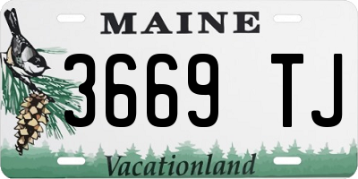 ME license plate 3669TJ
