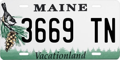 ME license plate 3669TN