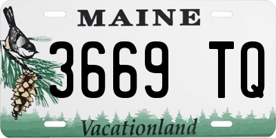 ME license plate 3669TQ