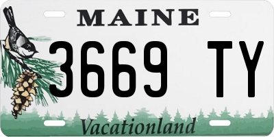 ME license plate 3669TY