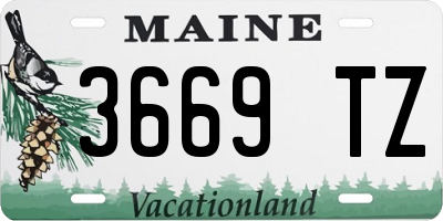 ME license plate 3669TZ