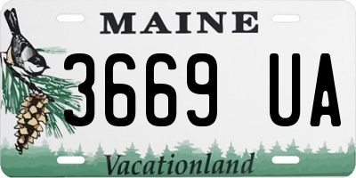 ME license plate 3669UA