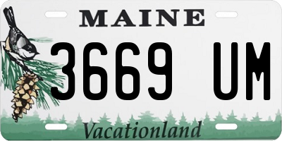 ME license plate 3669UM
