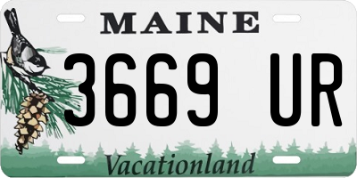 ME license plate 3669UR