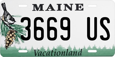 ME license plate 3669US