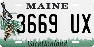 ME license plate 3669UX