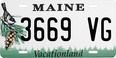ME license plate 3669VG
