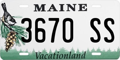 ME license plate 3670SS
