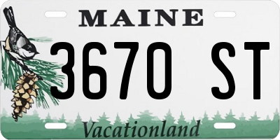 ME license plate 3670ST