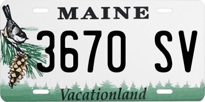 ME license plate 3670SV