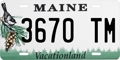 ME license plate 3670TM