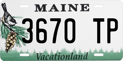 ME license plate 3670TP