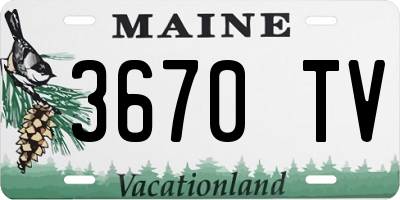 ME license plate 3670TV