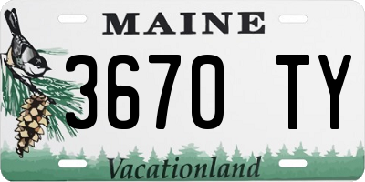 ME license plate 3670TY