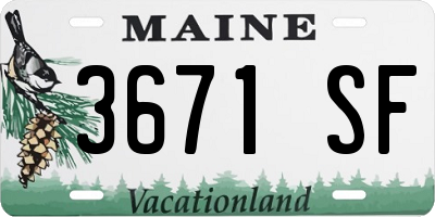 ME license plate 3671SF