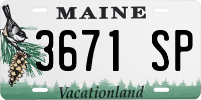 ME license plate 3671SP