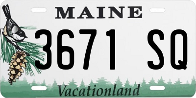 ME license plate 3671SQ