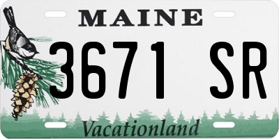 ME license plate 3671SR