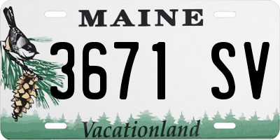 ME license plate 3671SV