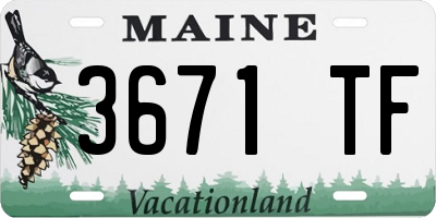 ME license plate 3671TF