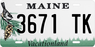 ME license plate 3671TK