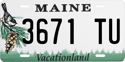 ME license plate 3671TU