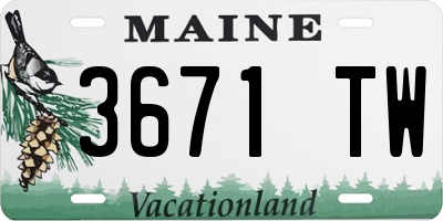 ME license plate 3671TW