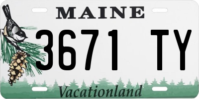 ME license plate 3671TY