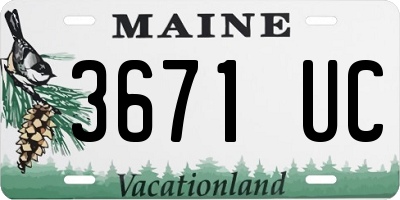 ME license plate 3671UC