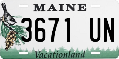 ME license plate 3671UN
