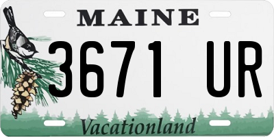 ME license plate 3671UR