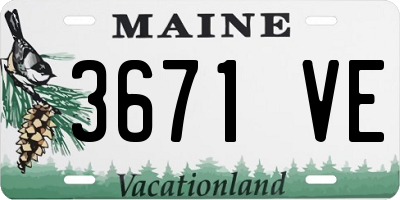 ME license plate 3671VE