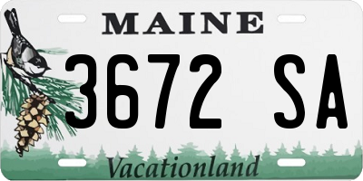 ME license plate 3672SA