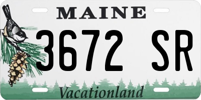 ME license plate 3672SR