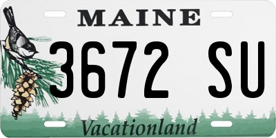 ME license plate 3672SU