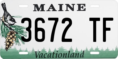 ME license plate 3672TF