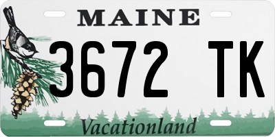ME license plate 3672TK
