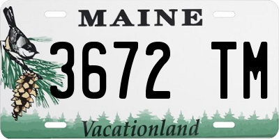 ME license plate 3672TM