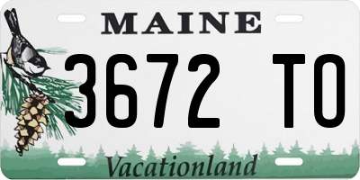 ME license plate 3672TO