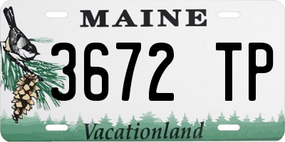 ME license plate 3672TP