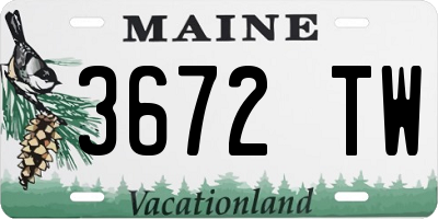 ME license plate 3672TW